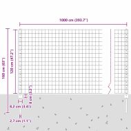 Ограда и колче Зелен 1,2 x 10 m Стомана