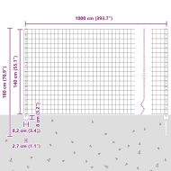 Ограда и колче Зелен 1,4 x 10 m Стомана