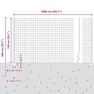 Ограда и колче Зелен 1,5 x 10 m Стомана