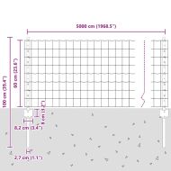 Ограда и колче Зелен 0,6 x 50 м Стомана