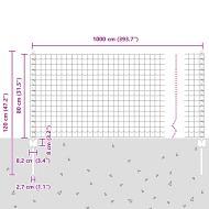Ограда и колче Сив 0,8 x 10 m Стомана