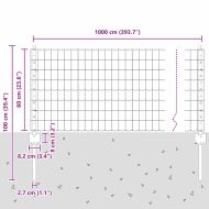 Ограда и колче Сив 0,6 x 10 м Стомана