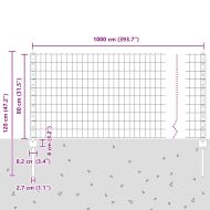 Ограда и колче Сив 0,8 x 10 m Стомана