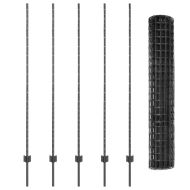 Ограда и колче Сив 1,6 x 10 m Стомана