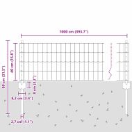 Ограда и колче Сив 0,4 x 10 м Стомана