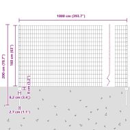 Ограда и колче Сив 1,6 x 10 m Стомана