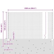 Ограда и колче Сив 1,2 x 25 m Стомана