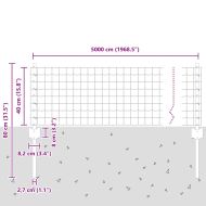 Ограда и колче Сив 0,4 x 50 м Стомана