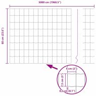 Ограда и колче Сив 0,6 x 50 м Стомана
