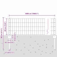 Ограда и колче Сив 0,4 x 50 м Стомана