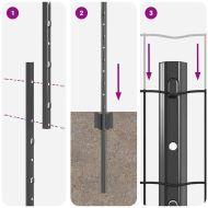 Ограда и колче Сив 1,6 x 10 m Стомана