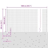 Ограда и колче Сив 1,6 x 10 m Стомана