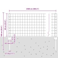 Ограда и колче Сив 0,6 x 25 м Стомана