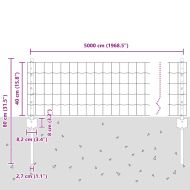Ограда и колче Сив 0,4 x 50 м Стомана