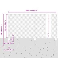 Ограда и колче Сребрист 1 x 10 m Стомана