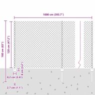 Ограда и колче Сребрист 1,2 x 10 m Стомана