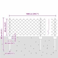 Ограда и колче Сребрист 0,4 x 10 м Стомана