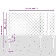 Ограда и колче Сребрист 0,6 x 25 м Стомана