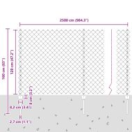 Ограда и колче Сребрист 1,2 x 25 m Стомана