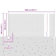 Ограда и колче Сребрист 1 x 10 m Стомана