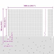 Ограда и колче Сребрист 1,4 x 10 m Стомана
