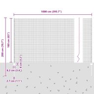 Ограда и колче Сребрист 1,6 x 10 m Стомана