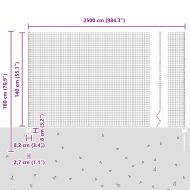 Ограда и колче Сребрист 1,4 x 25 m Стомана