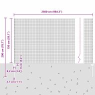 Ограда и колче Сребрист 1,5 x 25 m Стомана