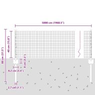 Ограда и колче Сребрист 0,4 x 50 м Стомана