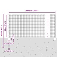 Ограда и колче Сребрист 0,8 x 100 м Стомана
