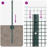 Ограда с пост Зелен 0,4 x 10 м Стомана и PVC