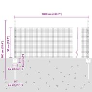 Ограда и колче Зелен 0,5 x 10 м Стомана