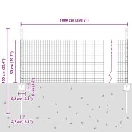 Ограда и колче Зелен 0,5 x 10 м Стомана
