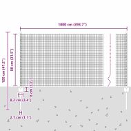 Ограда и колче Зелен 0,8 x 10 m Стомана