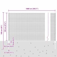 Ограда и колче Зелен 1,2 x 10 m Стомана