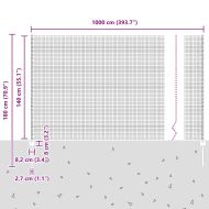 Ограда и колче Зелен 1,4 x 10 m Стомана