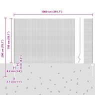Ограда и колче Зелен 1,5 x 10 m Стомана