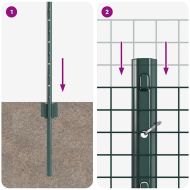 Ограда и колче Зелен 0,4 x 25 м Стомана