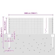 Ограда и колче Зелен 0,4 x 50 м Стомана