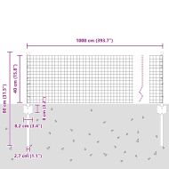 Ограда и колче Сив 0,4 x 10 м Стомана