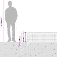 Ограда и колче Сив 0,4 x 10 м Стомана