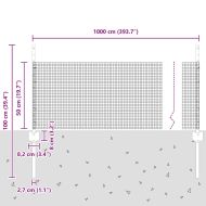 Ограда и колче Сив 0,5 x 10 м Стомана