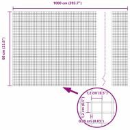 Ограда и колче Сив 0,6 x 10 м Стомана