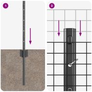 Ограда и колче Сив 0,8 x 10 m Стомана