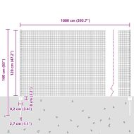 Ограда и колче Сив 1,2 x 10 m Стомана