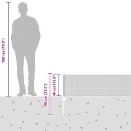 Ограда и колче Сив 0,4 x 25 м Стомана