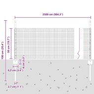 Ограда и колче Сив 0,5 x 25 м Стомана