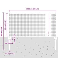Ограда и колче Сив 0,6 x 25 м Стомана
