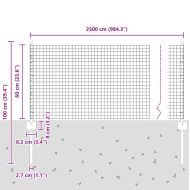 Ограда и колче Сив 0,6 x 25 м Стомана