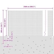 Ограда и колче Сив 1,6 x 25 m Стомана